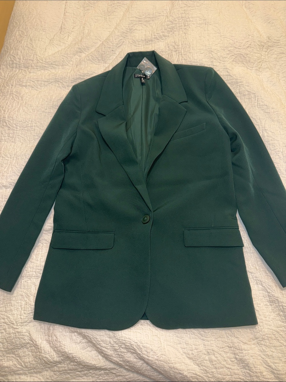 NWT Aqua Deep Green Single-Button Women's Blazer